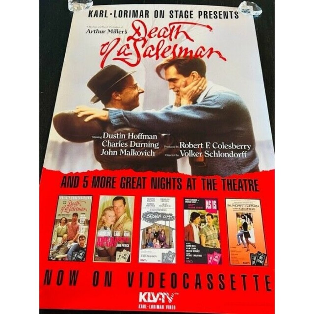 Movie Theater Cinema Poster Lobby Card vtg 1986 Death of Salesman Dustin Hoffman